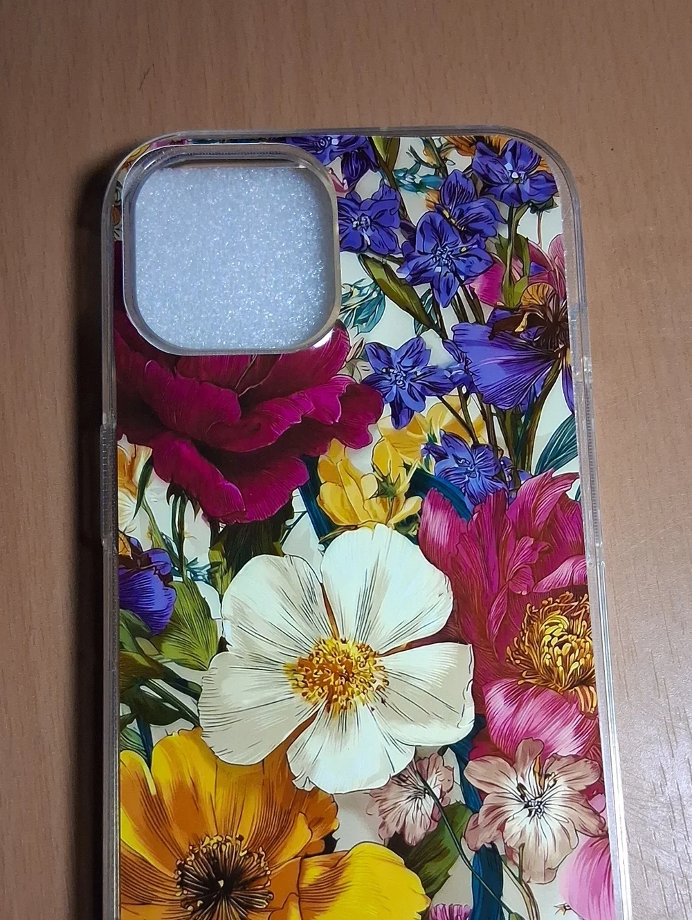 Floral Print Clear Phone Case - Multicolor